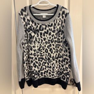 NWT Skye’s the Limit 1X White Leopard Sweater